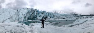 Just a tiny part of this 150,000 years old Glacier . 7 klm wide face ! Quite the hike