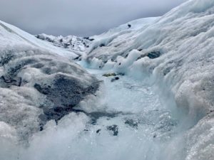 Melting snow On Mantanuska Glacier